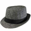 Trilby Hat - Fedora - black - white