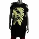Tank Top with Cut Outs - Mini Dress - Skull - Indian Chief - black