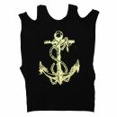 Tank Tops with Cut Outs - Mini Dress - Anchor - black