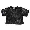 Crop Top - Shirt - Used Look - Stonewashed - black