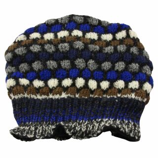 Gorra de lana - beanie - Estampado 01 - gris-azul