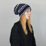 Woolen Hat - Beanie - Pattern 01 - knitted - grey-blue