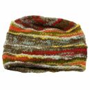 Gorra de lana - beanie - rayado - naranja-verde