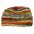 Woolen Hat - Beanie - striped - orange-green - Autumn Shades