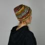 Berretto di lana - cappello caldo fatto a maglia - a righe - arancione-verde - toni dellautunno