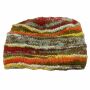 Woolen Hat - Beanie - striped - orange-green - Autumn Shades