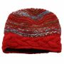 Berretto di lana - cappello caldo fatto a maglia - a righe - rosso-blu