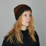 Gorra de lana - beanie - rayado - marrón-rojo