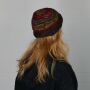 Gorra de lana - beanie - rayado - marrón-rojo