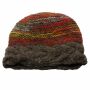 Gorra de lana - beanie - rayado - marrón-rojo