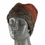 Gorra de lana - beanie - rayado - marrón-rojo