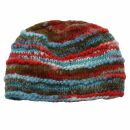 Berretto di lana - cappello caldo fatto a maglia - a righe - blu-rosso