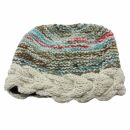 Gorra de lana - beanie - rayado - blanco-multicolor