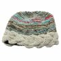 Berretto di lana - cappello caldo fatto a maglia - a righe - bianco-colorato