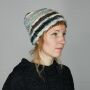 Gorra de lana - beanie - rayado - blanco-azul