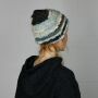 Gorra de lana - beanie - rayado - blanco-azul