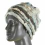 Woolen Hat - Beanie - striped - white-blue - Winter Shades