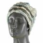 Woolen Hat - Beanie - striped - white-blue - Winter Shades