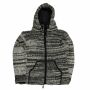 Hooded Wool Jacket - Between-Seasons Jacket - Pattern 02 - black-white