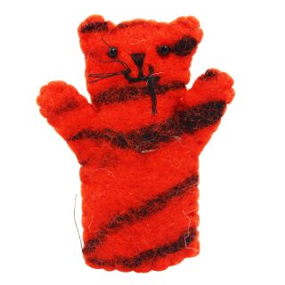 Fingerpuppe aus Filz - Roter Tiger - Finger Püppchen