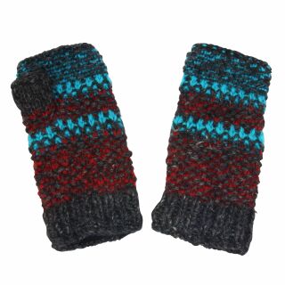 Arm warmers - Knitted arm warmers - Wool - red-blue