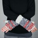 Arm warmers - Knitted arm warmers - Wool - black-red