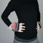 Half-finger Gloves - mittens - knitted gloves - Wool - black-red
