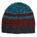 Gorra tejida de lana - beanie - rayado - azul-rojo -...