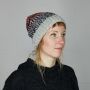 Woolen Hat - Knit Cap - Beanie - striped - black-red