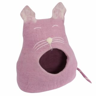 Cuccia per gatti - Lettino per gatti - Case per gatti - Animali domestici accessori - lana - Forma di gatto dormiente - grigio