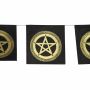 Gebetsfahne - Pentagramm - Drudenfuß - schwarz-gold - ca. 7 x 7 cm