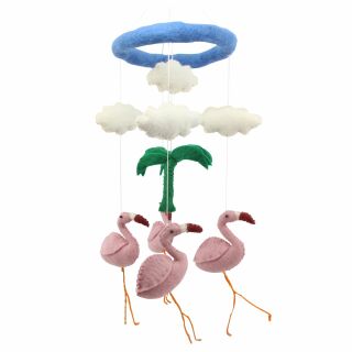 Mobile - felt - flamingo and palm tree