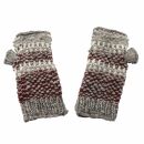 Woolen arm warmers - Knitted arm warmers - Wool - red-white