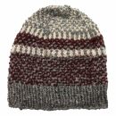 Gorra tejida de lana - beanie - rayado - rojo-blanco -...