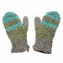 Mittens - knitted gloves - Wool - turquoise-green