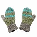 Manoplas - guantes de punto - lana - verde turquesa