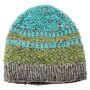 Woolen Hat - Knit Cap - Beanie - striped - turquoise-green