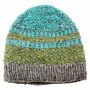 Gorra tejida de lana - beanie - rayado - turquesa-verde - Gorro de punta