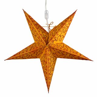 Stella di carta - Stella di Natale -  Stella a 5 punte - fantasia arancione 02 - 40 cm