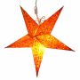 Papierstern - Weihnachtsstern - Stern 5zackig orange gemustert 02 - 40 cm