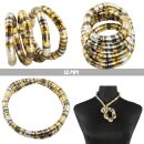 Biegsame Halskette Schlangenkette silberfarben-anthrazit-goldfarben dunkel Kette Armband