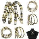 Flexible necklace snake chain silver-anthracite-gold light chain bracelet