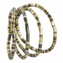 Collar Cadena de serpientes plateado-antracita-oro claro pulsera