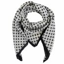 Sciarpa di cotone - stelle 1,5 cm bianco - nero - foulard quadrato