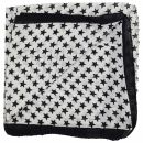 Pañuelo de algodón - Estrellas 1,5 cm blanco - negro - Pañuelo cuadrado para el cuello