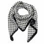 Sciarpa di cotone - stelle 1,5 cm bianco - nero - foulard quadrato