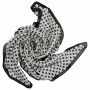 Cotton Scarf - Stars 1,5 cm white - black - squared kerchief