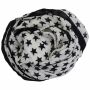 Pañuelo de algodón - Estrellas 1,5 cm blanco - negro - Pañuelo cuadrado para el cuello