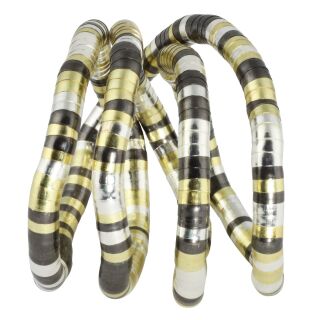 Collar Cadena de serpientes plateado-antracita-oro claro 8mm pulsera