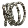 Collana a serpente girocollo flessibile argento-antracite bracciale